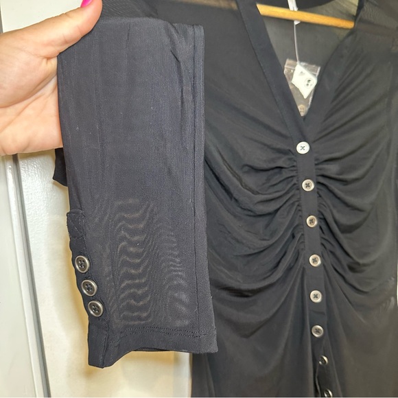 Free People Solid Lucky Mesh Shirtee. Black. Size: XS. NWOT. - Picture 5 of 10